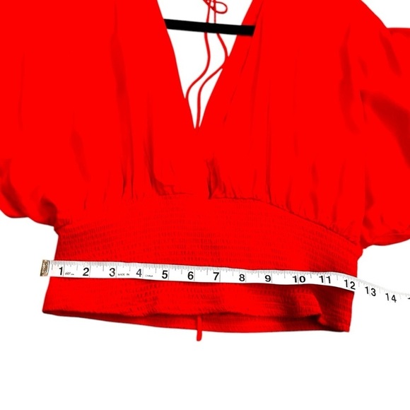 Free People Ava V-Neck Tie Back Top- Size Small - Picture 13 of 14